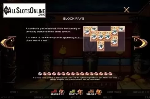 Block pays. The Mummy 2018 from Fugaso