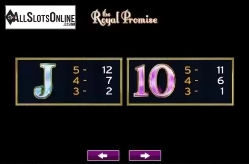 Paytable 4. The Royal Promise from High 5 Games