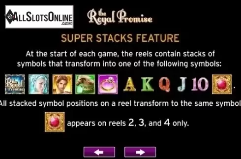 Paytable 5. The Royal Promise from High 5 Games