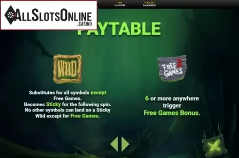 Paytable screen 4. Tiki Terror from OneTouch