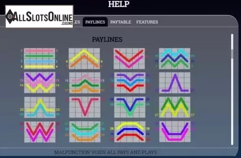 Paytable screen 2. Time Bender from Arrows Edge
