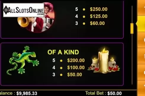 Paytable 4. Toro Rockets from Lightning Box