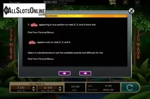 Paytable 3. Triple Monkey (Dragoon Soft) from Dragoon Soft