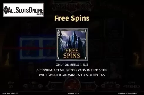FS screen. Vampire Kiss (Leap Gaming) from Leap Gaming