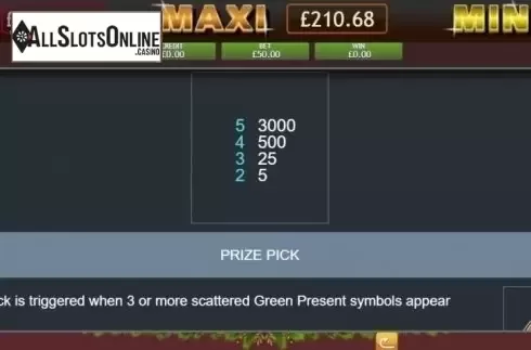 Prize Pick. Very Merry Christmas Jackpot from Eyecon