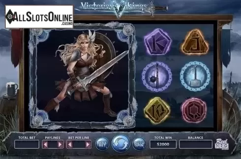 Win Screen. Victorious Vikings from ReelNRG