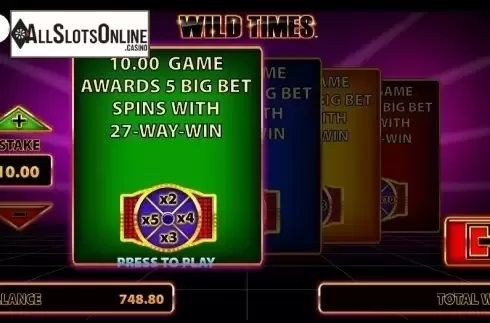 Intro Game screen 2. Wild Times from Barcrest