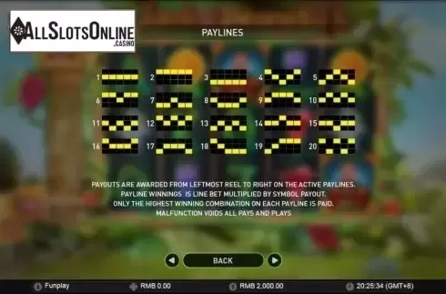 Paytable 2. Wilds and the Beanstalk from GamePlay