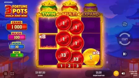 3 Fortune Pots Hold and Win slot screenshot 5