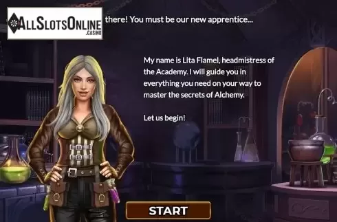 Start Screen. Alchemy Blast from Skillzzgaming