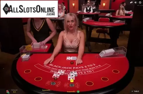 Game Screen. Blackjack VIP H from Evolution Gaming