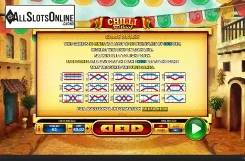 Paylines. Chilli Festival from Skywind Group