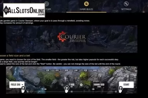 Game Rules 1. Courier Sweeper from Evoplay Entertainment