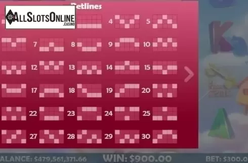 Paylines. Cupids Arrow  (Mobilots) from Mobilots