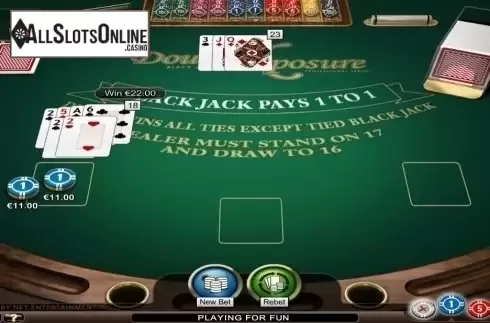 Game Screen. Double Exposure Blackjack Professional Series from NetEnt
