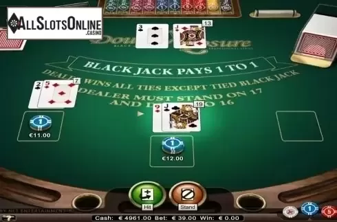 Game Screen. Double Exposure Blackjack Professional Series from NetEnt