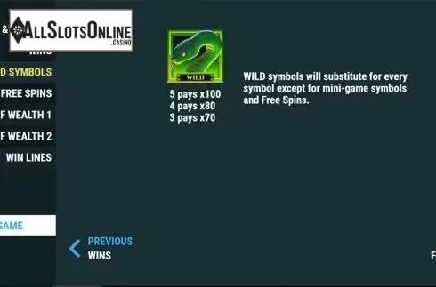 Paytable 3. Dragon's Zen from Slot Factory