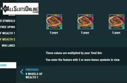 Paytable 6. Dragon's Zen from Slot Factory