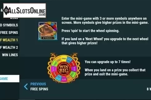 Paytable 5. Dragon's Zen from Slot Factory