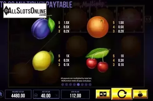 Paytable screen 2