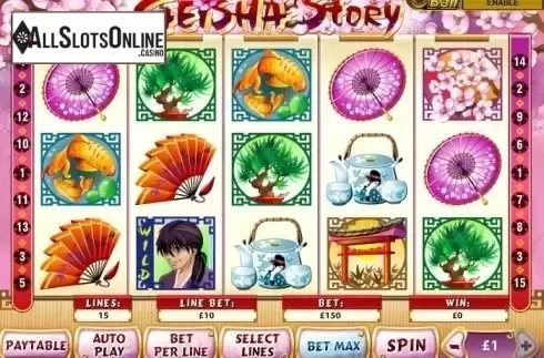 Game Workflow screen. Geisha Story JP from Playtech