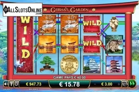 Wild win screen 2. Geisha's Garden from Aurify Gaming