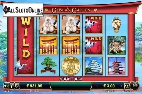 Wild Reel screen. Geisha's Garden from Aurify Gaming