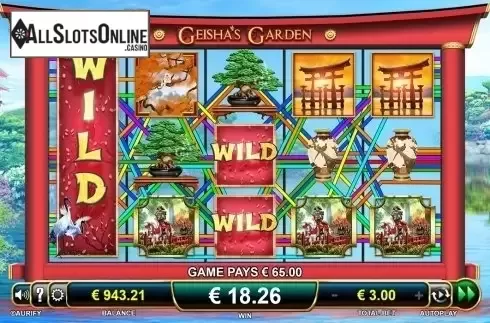 Wild win screen 3. Geisha's Garden from Aurify Gaming
