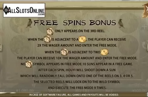 Paytable screen 2. Houyis Legend from Iconic Gaming