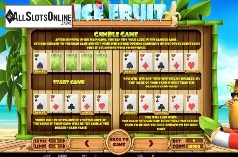 Paytable 3. Ice Fruits from BetConstruct