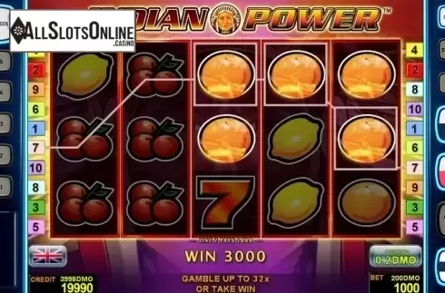 Game workflow . Indian Power Deluxe from Novomatic