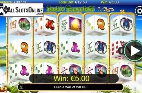 Win Screen. Jack's Beanstalk Dice from NextGen
