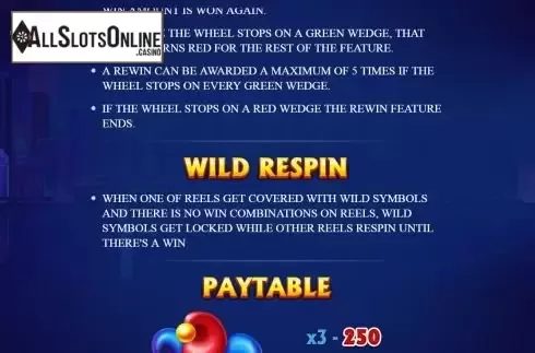 Wild respin screen