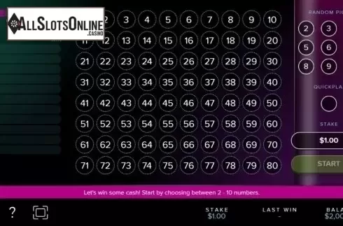 Game Screen 1. Keno Neo from Bally