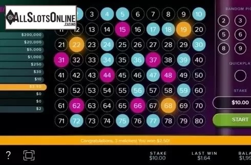 Game Screen 3. Keno Neo from Bally