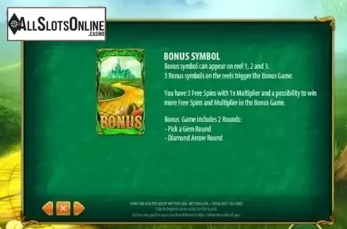 Paytable 2. Magic of Oz (GamesOS) from GamesOS