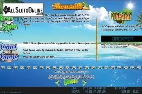 Paytable 2. Maracaibo HD from World Match