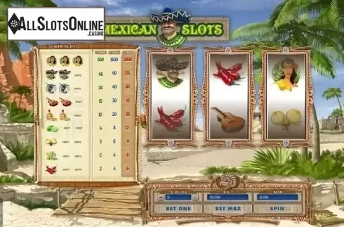 Game Workflow screen. Mexican Slots from GamesOS
