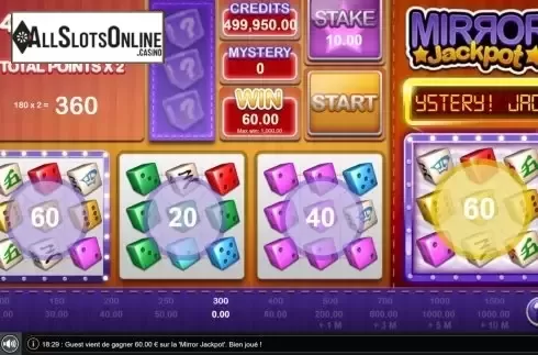 Win Screen. Mirror Jackpot from GAMING1