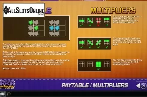 Paylines. Mirror Jackpot from GAMING1