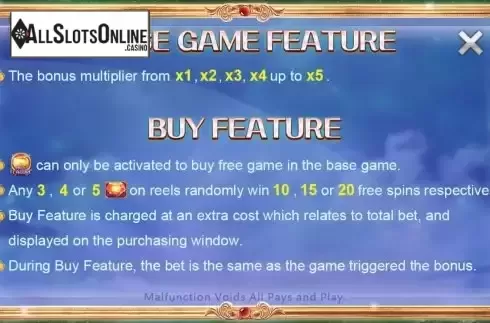 Buy feature screen