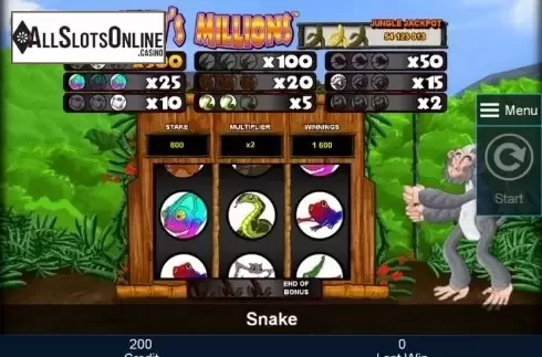 Bonus Game screen 1. Monkey's Millions from Greentube