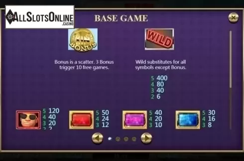 Paytable 1. Mr Xin from XIN Gaming