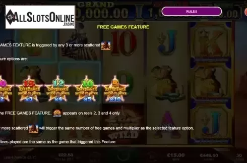 Free Games feature screen