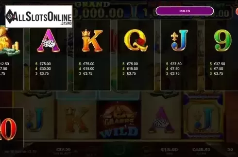 Paytable screen 2