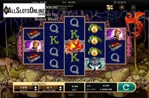 Game screen. Russian Wolf from High 5 Games