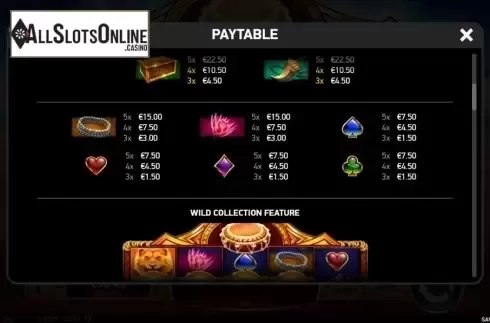 Paytable 2. Savage Lion from Ruby Play
