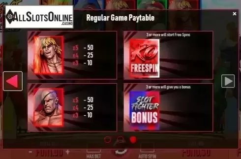 Pay Table screen 3