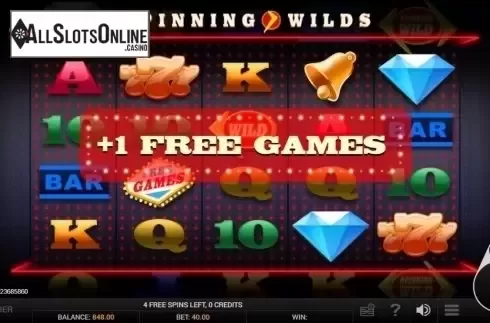Free spins screen. Spinning Wilds from GVG