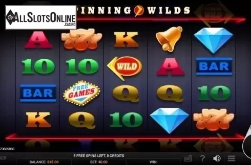 Reel screen. Spinning Wilds from GVG